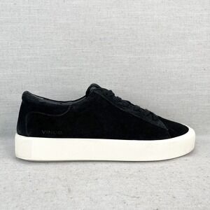 Vince shoes Womens‎ 9M Gabi Sneakers Black Suede Low Top Lace Up Casual Confort